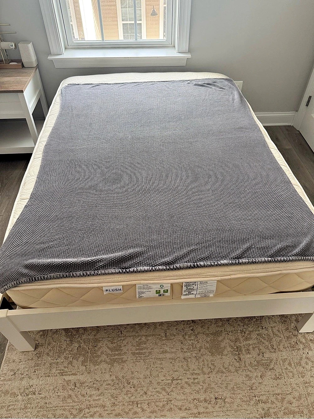 Queen West Trading Co Gray Cotton Knit Throw Blanket 50x60 Textured